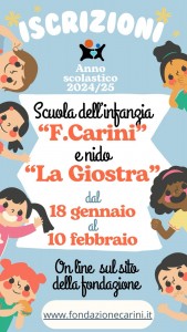 Iscrizioni scuola dell'infanzia "F. Carini" e nido "La Giostra"