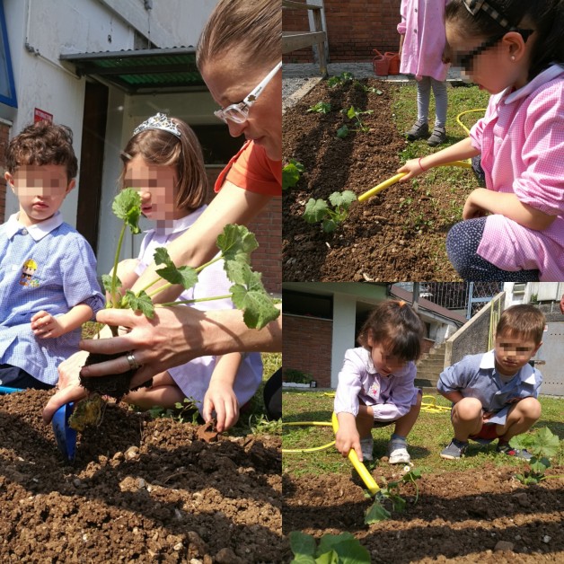 Maestre e Bambini si prendono cura dell’orto 🌸🍀🌼🌱☀