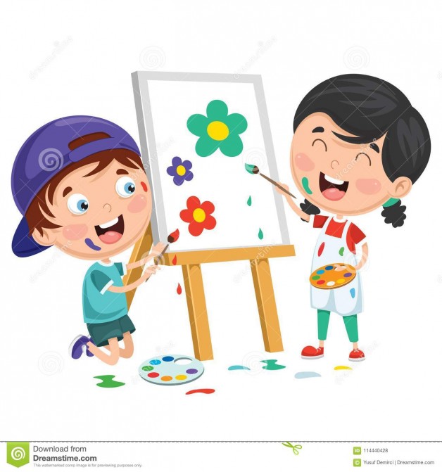 Immagine bambini che dipingono